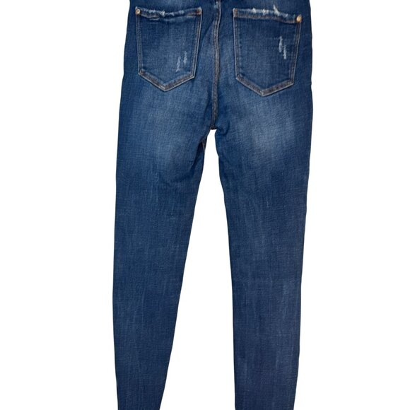 2/$30 ZARA Size 6 Authentic Denim TRF Womens Mid-Rise Distressed Skinny Jeans - Picture 12 of 14